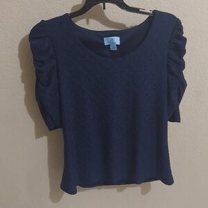 Elegant Navy Blue Women's Top